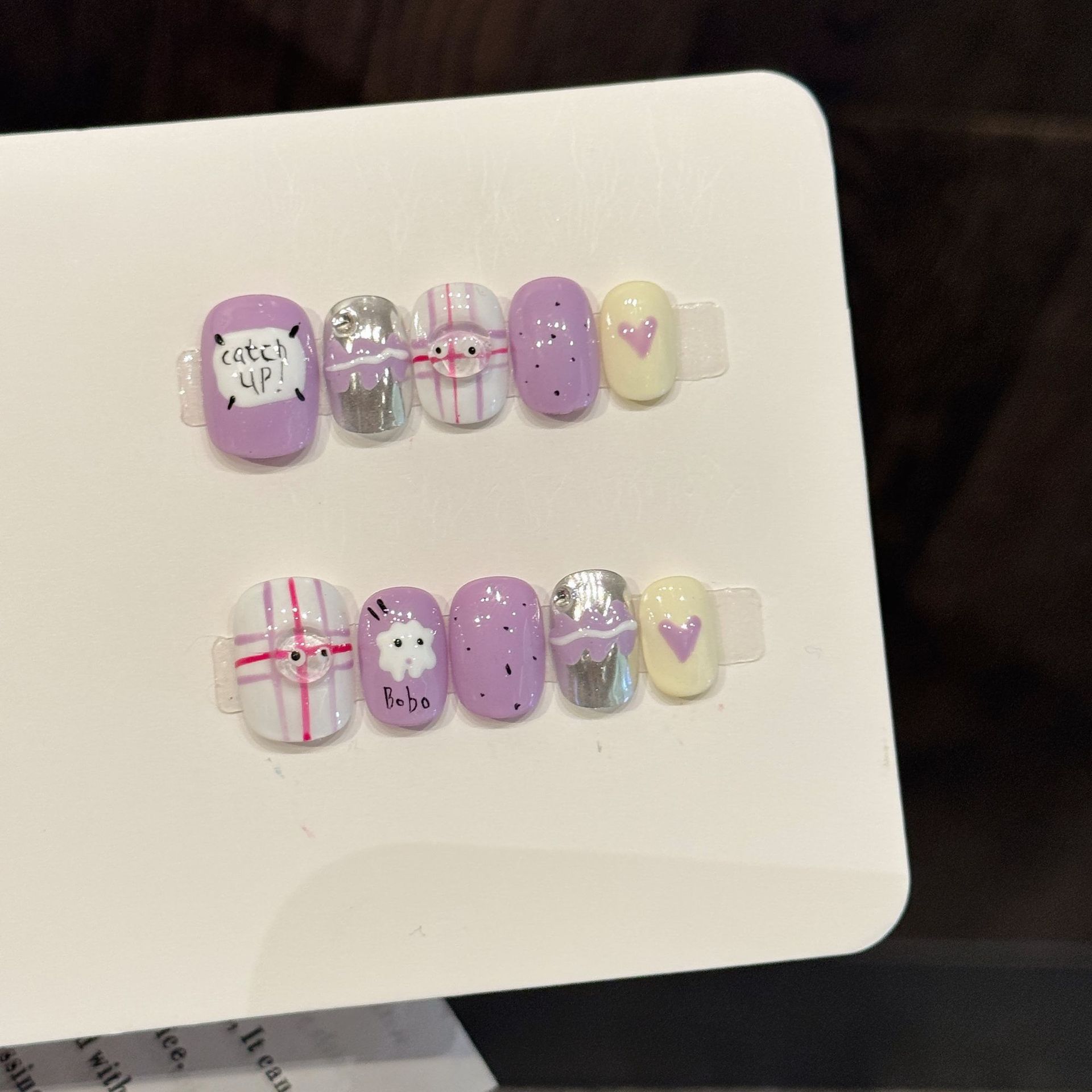 Nail Art Love - 10 Uds. Uñas postizas cortas redondas