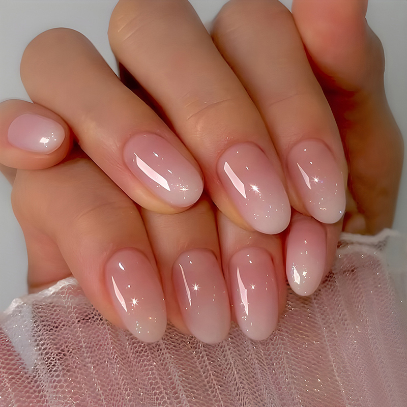24 Uds. de Uñas Postizas Ovala - Nail Art Ombre Pink reseña y precio
