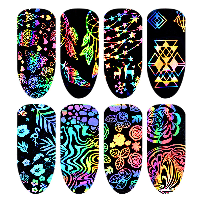 8 Uds. De pegatinas holográfic - Nail Art Lotso reseña y precio