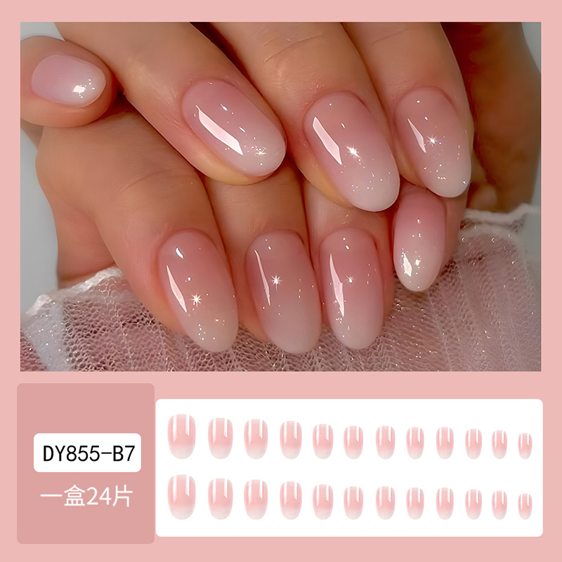 24 Uds. De uñas postizas ovala - Nail Art Ombre Pink reseña y precio