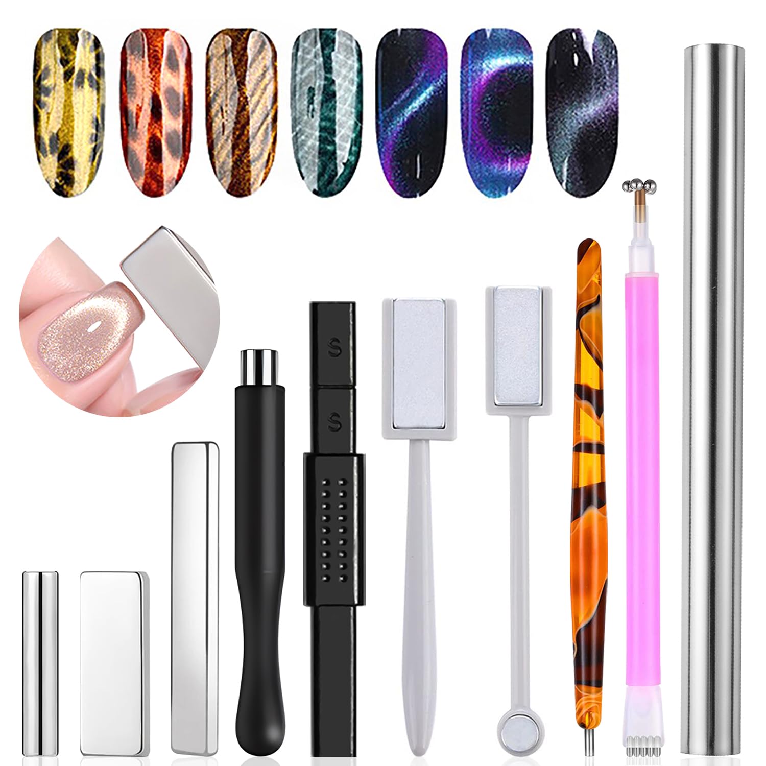 Juego de 10 Varitas Magnéticas - Nail Art Full Color reseña y precio