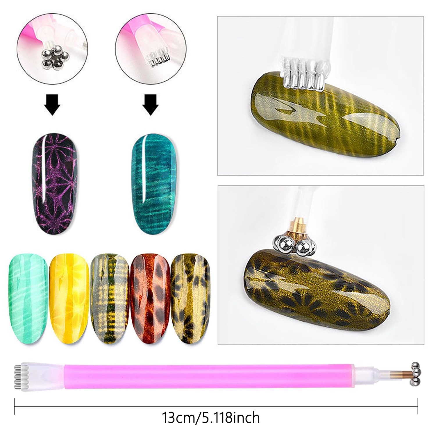 Juego de 10 Varitas Magnéticas - Nail Art Full Color reseña y precio