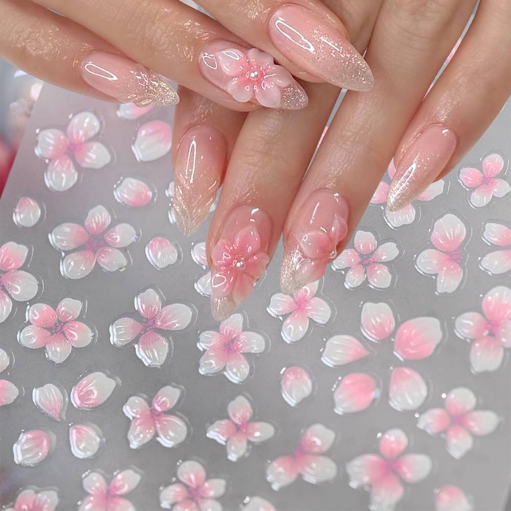 1 unidad de pegatina 3D en rel - Nail Art Ombre Pink reseña y precio