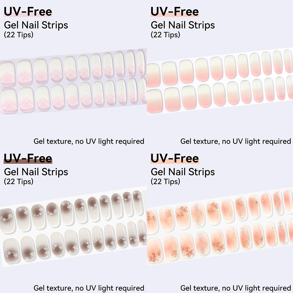 Tiras de Uñas de Gel SIN UV, 2 - Nail Art Ombre Pink reseña y precio