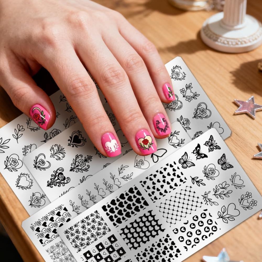 4 Placas de Estampado de Uñas  - Nail Art Love reseña y precio