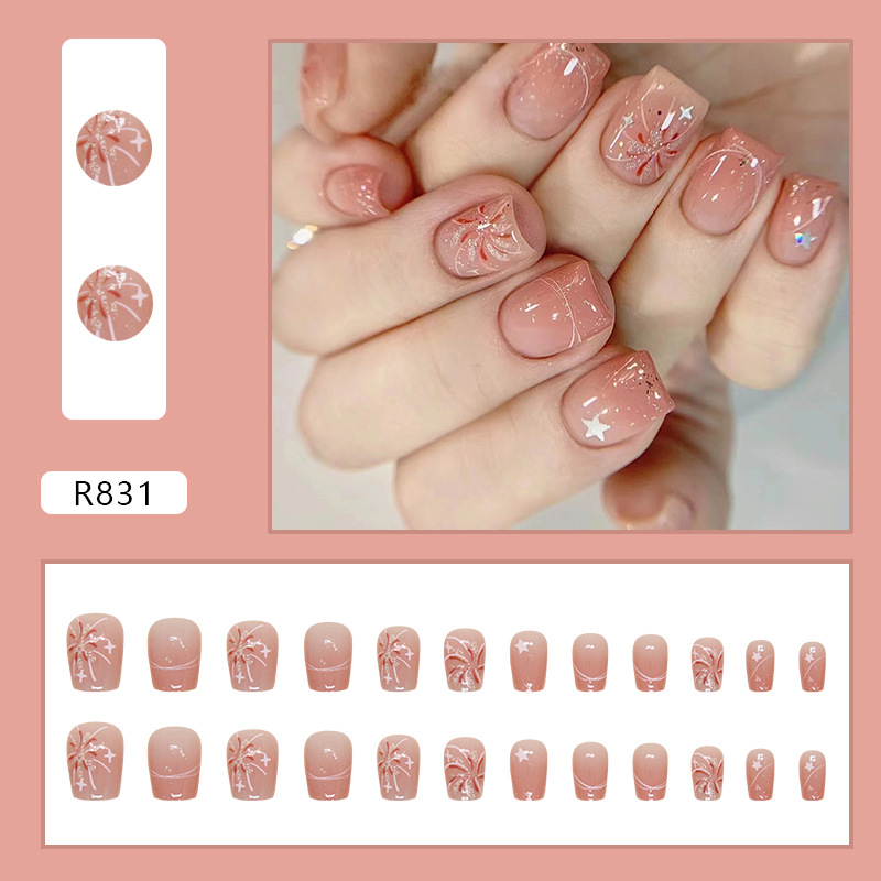 Uñas postizas cortas de color  - Nail Art Ombre Pink reseña y precio