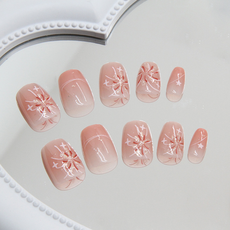 Uñas postizas cortas de color  - Nail Art Ombre Pink reseña y precio