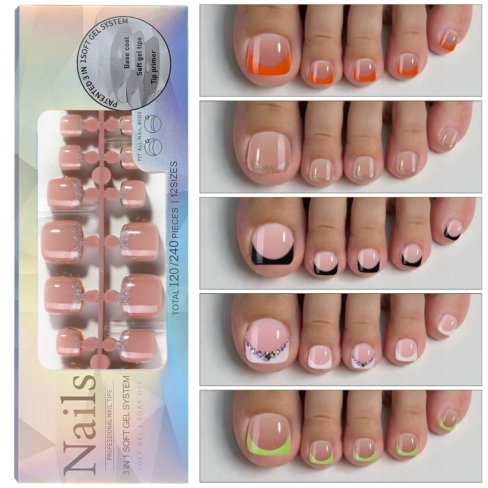 Uñas postizas cortas cuadradas - Nail Art Ombre Pink reseña y precio