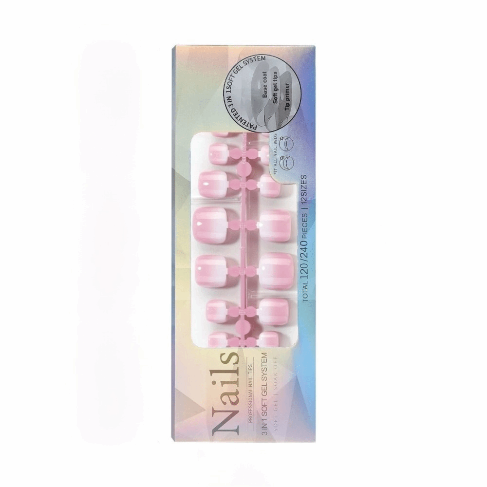Uñas postizas cortas cuadradas - Nail Art Ombre Pink reseña y precio