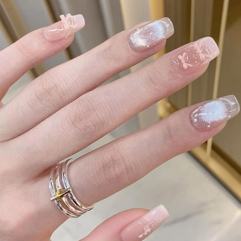24 Uñas Postizas Cortas Cuadra - Nail Art Ombre Pink reseña y precio